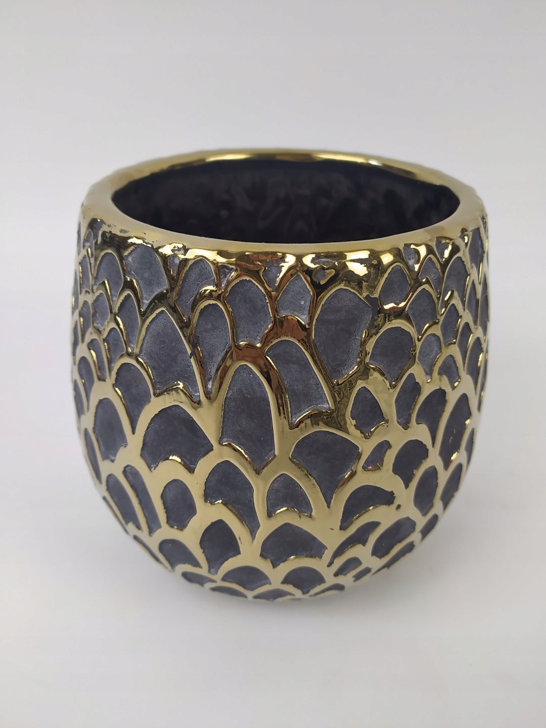

doniczka donica osłonka złota porcelana H-12cm
