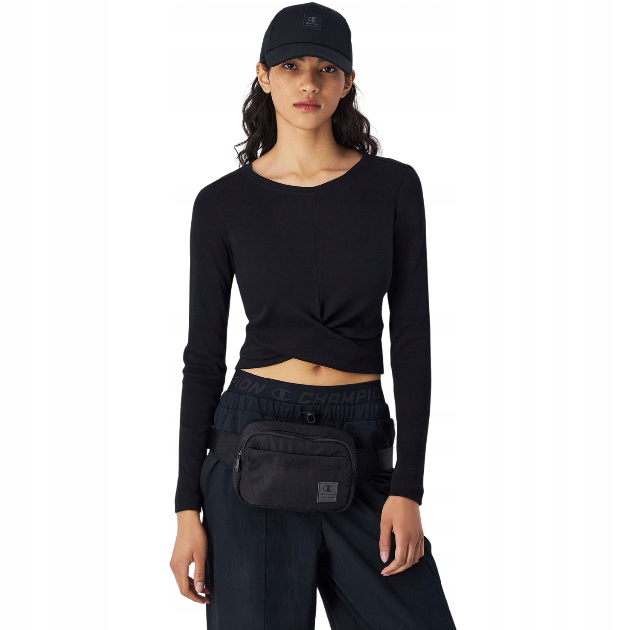 Dámské Tričko Champion Crewneck Croptop, černé, Vel. L