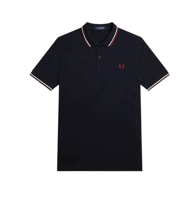 Pánská polokošile Fred Perry Twin Tipped tmavě modré bavlněné velikost Xs