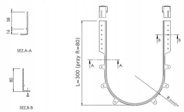 OSŁONA SYFONU POD ZLEW SZUFLADY SZARA ELASTYCZNA Marka Volpato