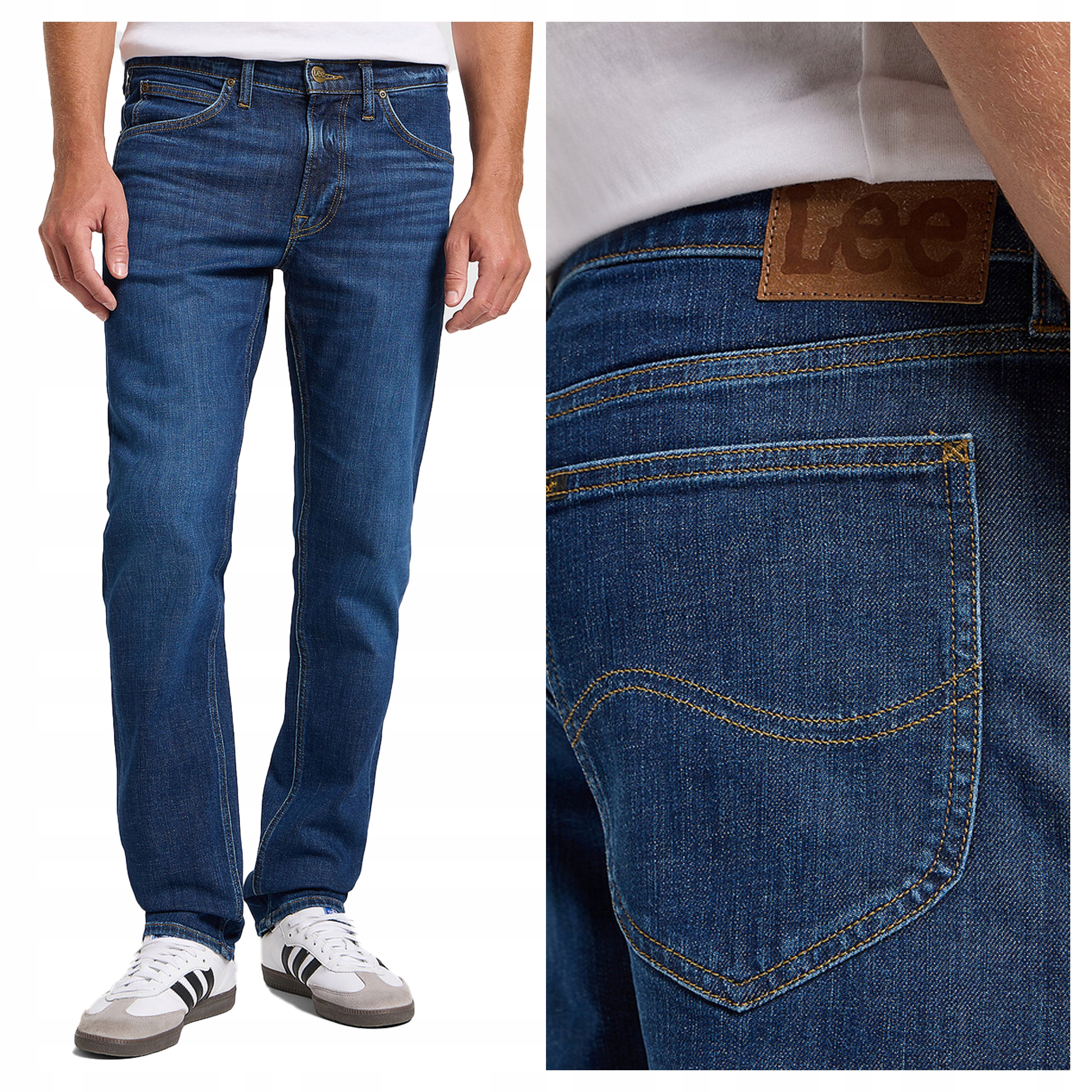 Pánské kalhoty Lee Daren Zip Fly Jeansové Regular Fit Modré W31 L32