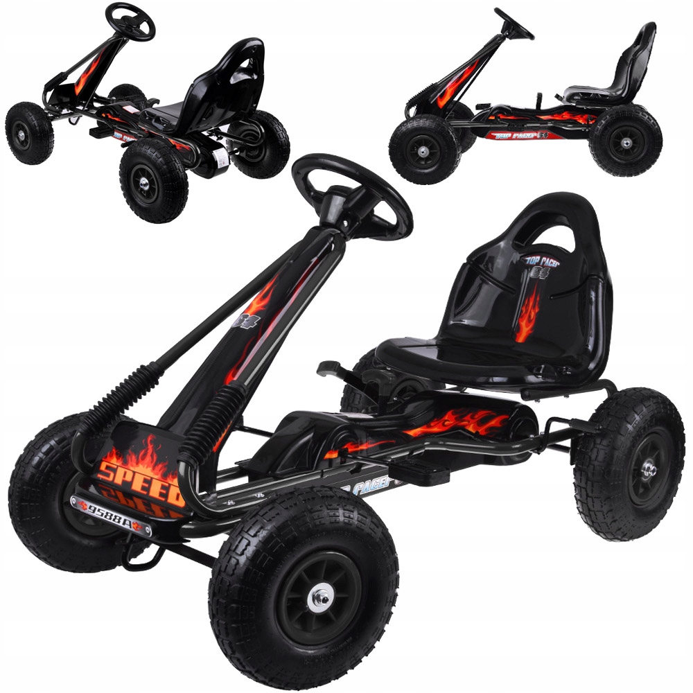 Duży gokart na pedały regulowane siedzisko pompowane koła SP0839