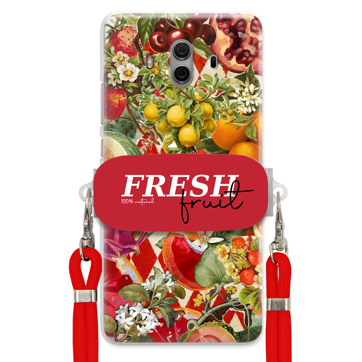 Pouzdro pro Huawei Mate 10 Červené Crossbody vodítko Držák Fresh Fruit Ovoce