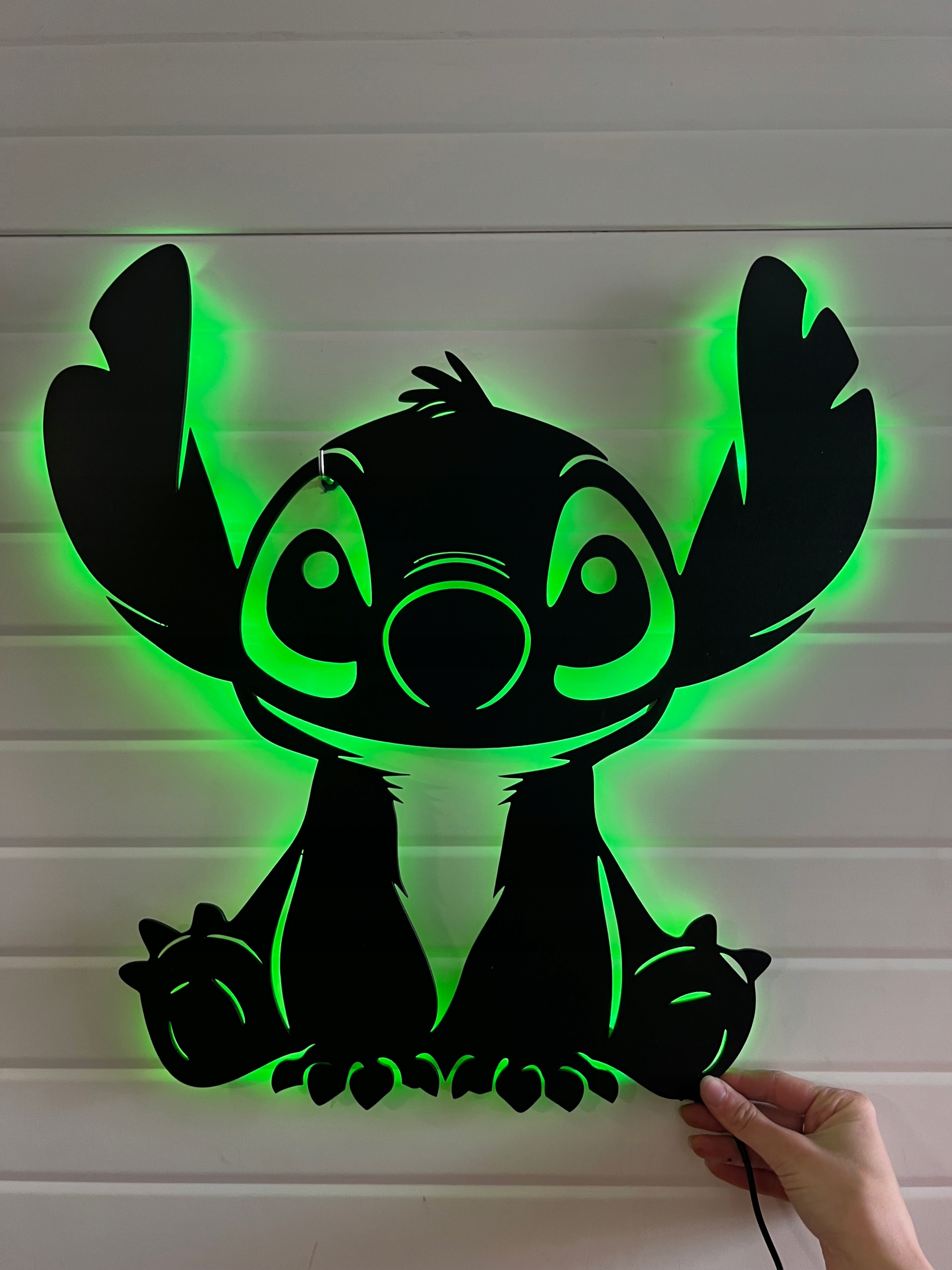 Dřevěný obraz Stitch Led Nástěnná Dekorace 3D obraz
