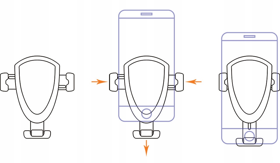 UCHWYT NA TELEFON DO SAMOCHODU - GRAWITACYJNY - DO KRATKI NAWIEWU Kolor czarny