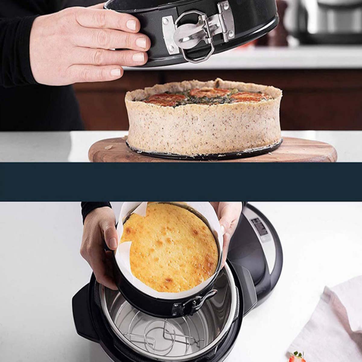 TORTOWNICA DO PIECZENIA CIASTA OKRĄGŁA BLACHA TORTÓW 3 SZT 24 / 26 / 28 CM Kod producenta RANT