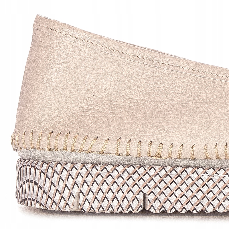 Półbuty buty Maciejka 03512-04 skórzane beż r.39 Nosek okrągły