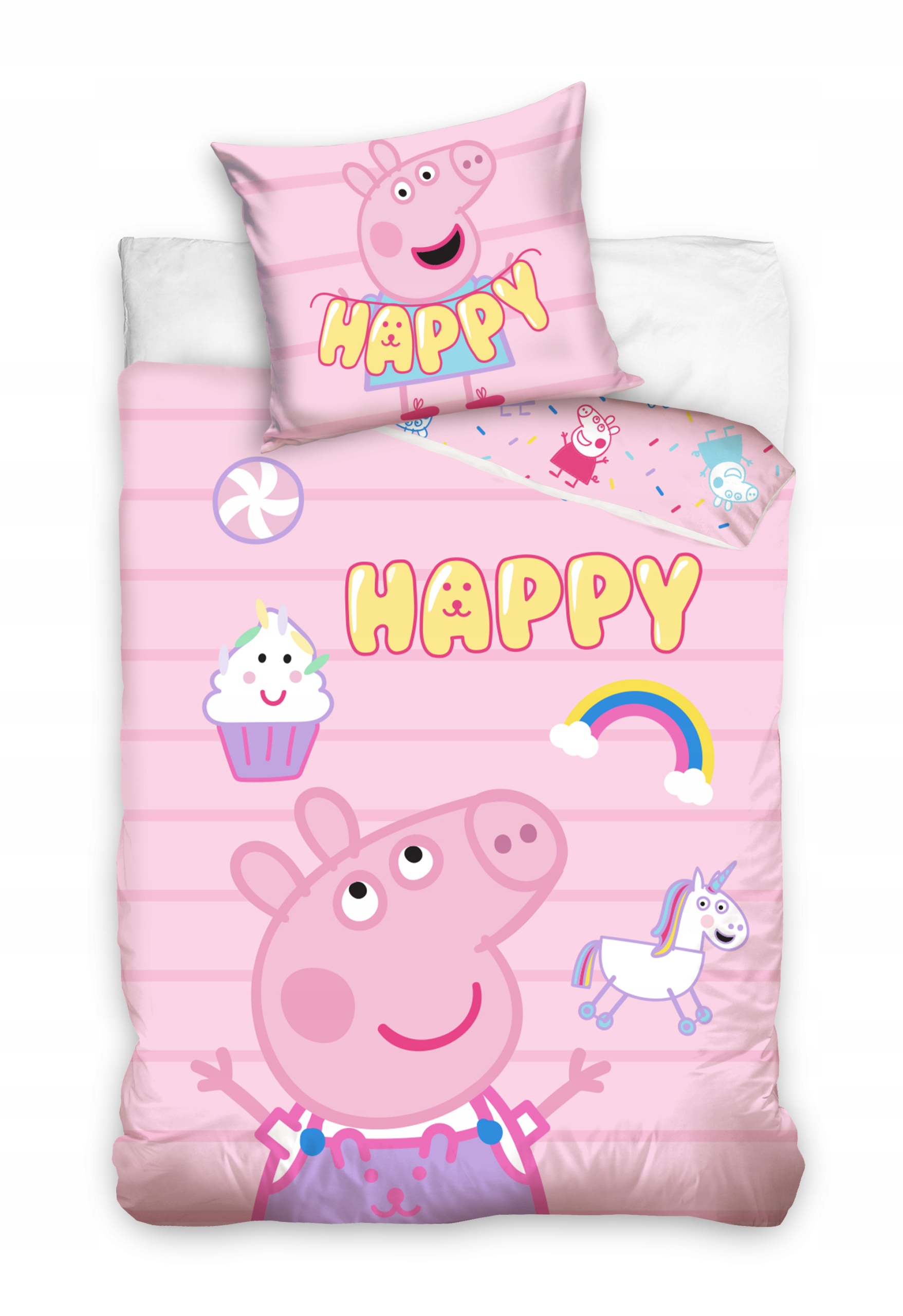 Pościel Zestaw 140x200 cm Bajka Świnka Peppa 100% Bawełna Dwustronna