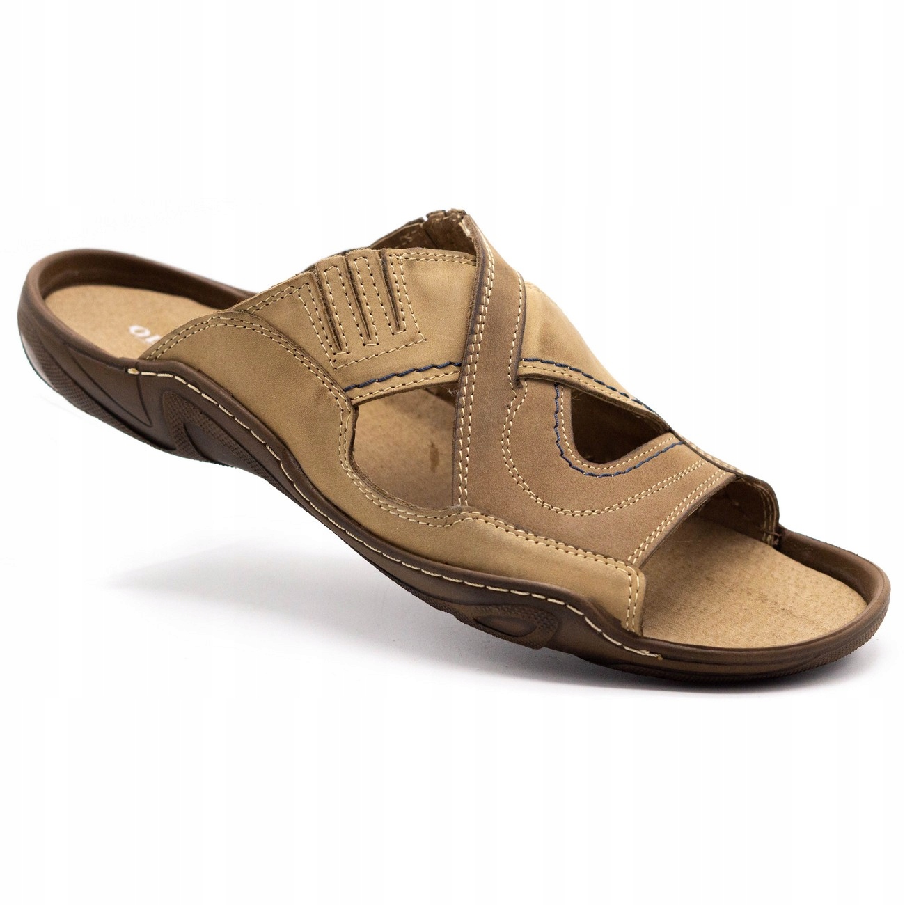 

Klapki Olivier Skóra Polskie 400 Brąz Modne 42