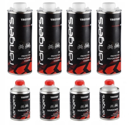 4 x Rangers 2K ochranný náter komplet 1 kg bezfarebný 4 sady