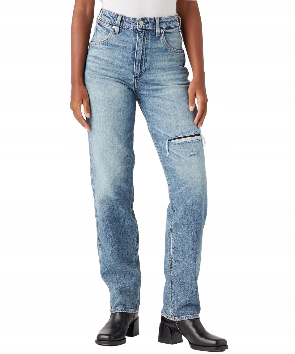 Džíny Wrangler Mom Straight 112343582 W27M38479 Tainted Wash W 27 L 32