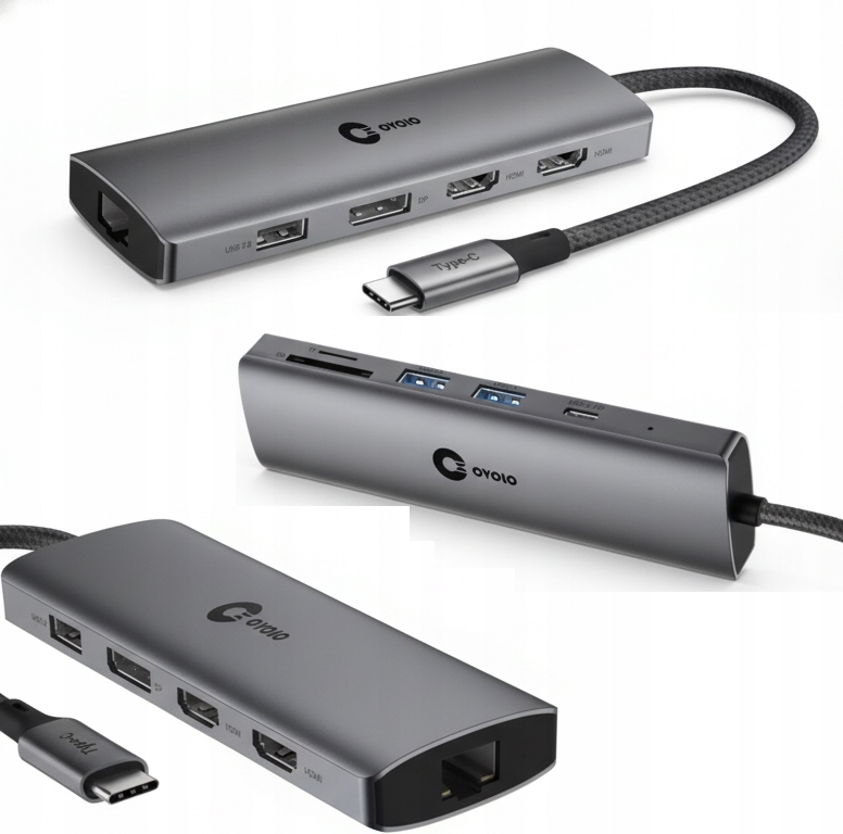 2xHDMI 4K DisplayPort Lan pro notebook Gigabyte Hub Dual Monitor Usb-c