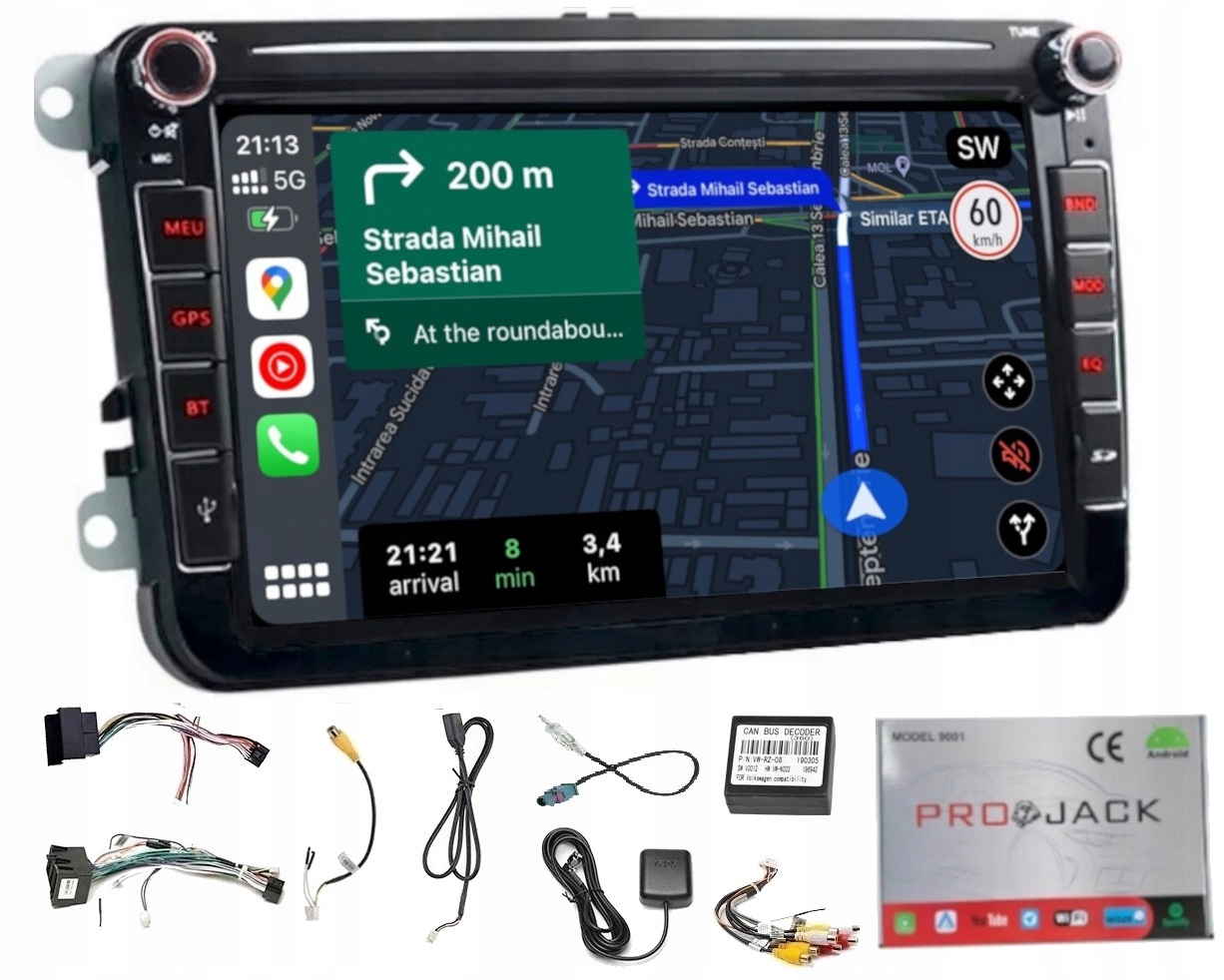 Gps Rádio Android Seat Altea 2005-2015 Usb Bt Carplay Wifi 4/64GB