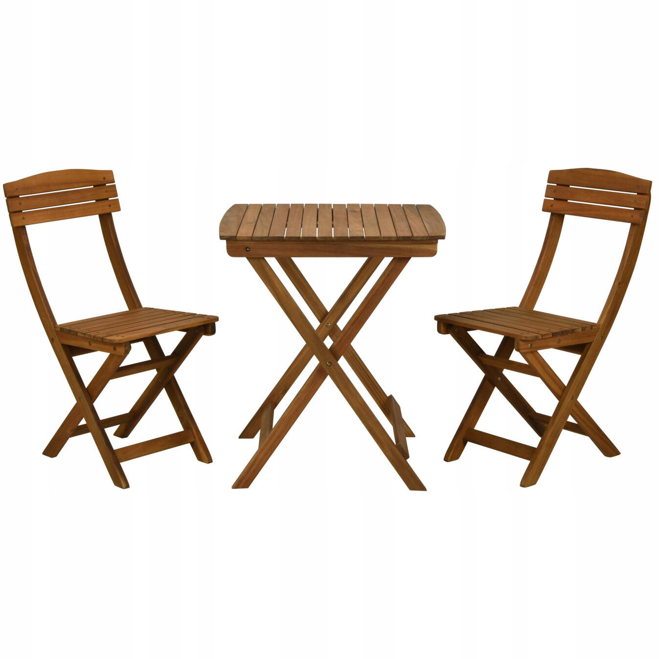 Sada Záhradného Nábytku 2 Stoličky Stolík Hnedý Drevený Záhradný Nábytok