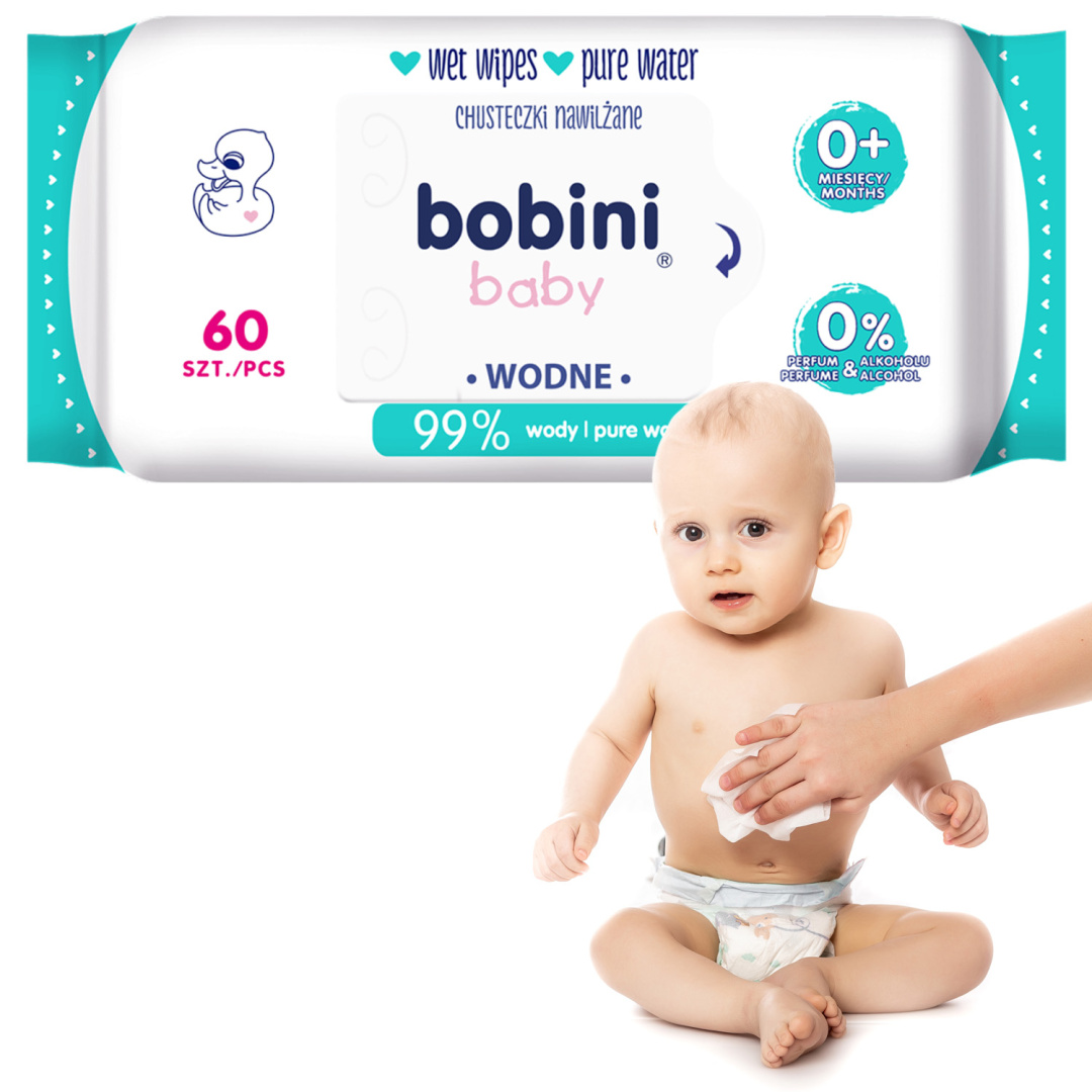 BOBINI CHUSTECZKI NAWILŻANE Pure Water 99% 60 szt