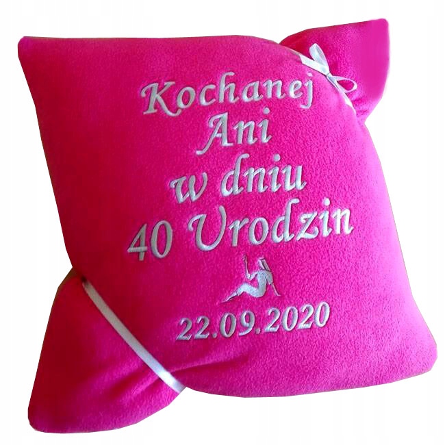 Dárek k 40. Narozeninám, čtyřicítka pro ženu, muže, Polštář s výšivkou