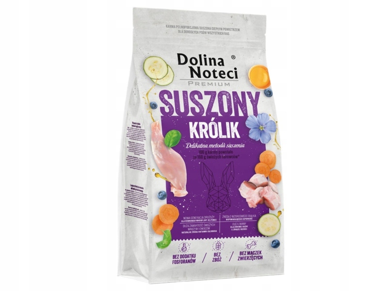 Karma dla psa suszona Dolina Noteci Premium Królik 9 kg