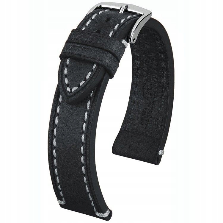 Černý kožený opasek 24 mm Hirsch Liberty