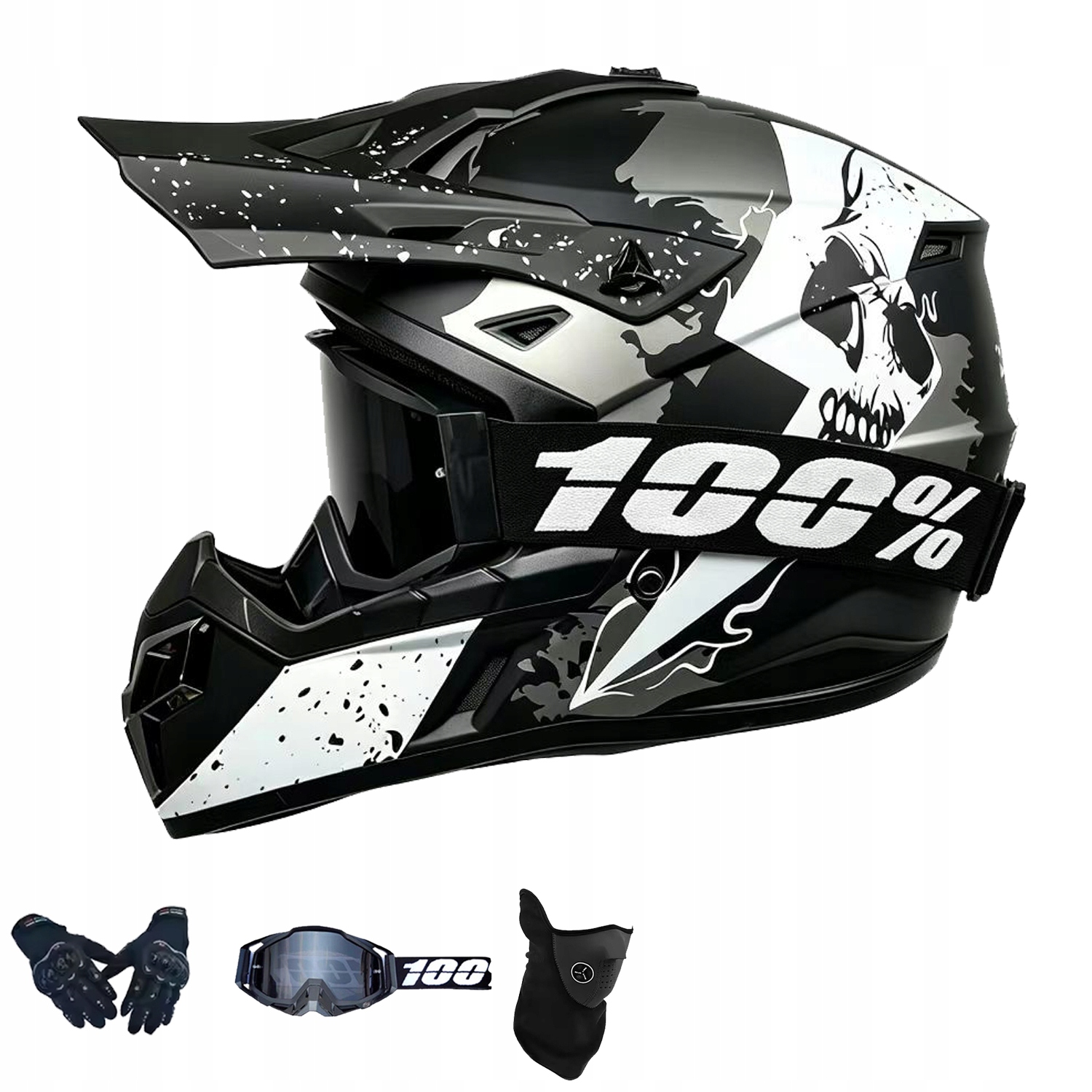 Helma Na Elektrickou Koloběžku Cross Enduro Quad Bmx Helma Brýle Rukavice L