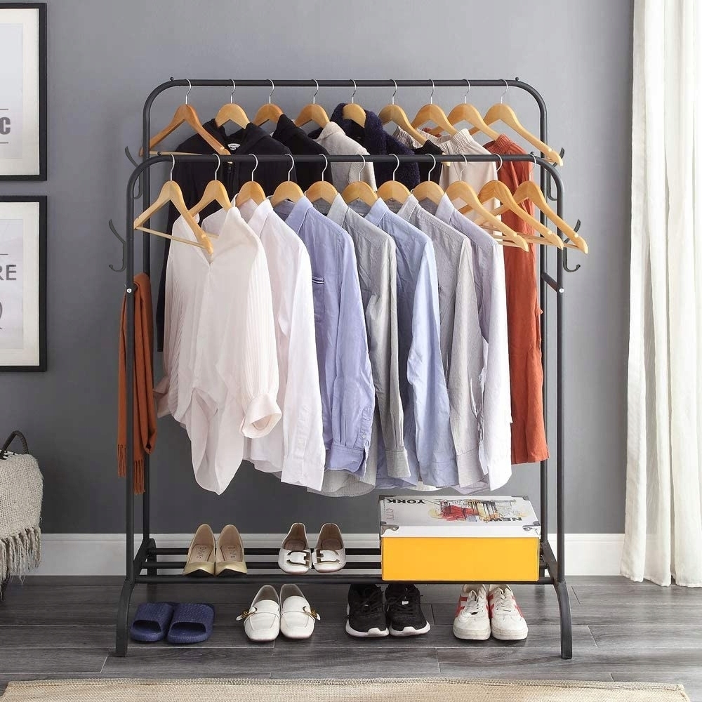 STOJĄCY WIESZAK PODŁOGOWY PODWÓJNY Z PÓŁKĄ NA BUTY Kod producenta DSP0105