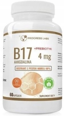 PROGRESS LABS WITAMINA B17 4MG PREBIOTYK AMIGDALINA 60 K INULINA