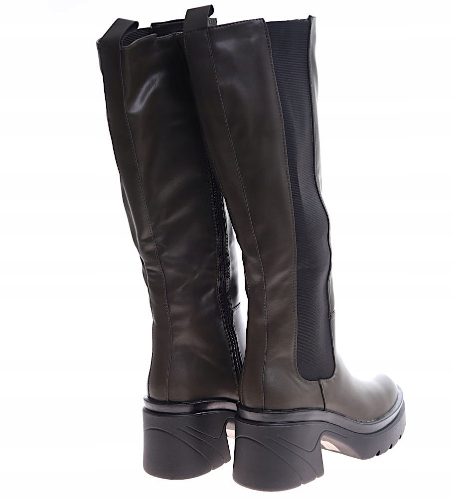 Kozaki damskie na obcasie i platformie Wygodne buty 16864 39 Marka inna