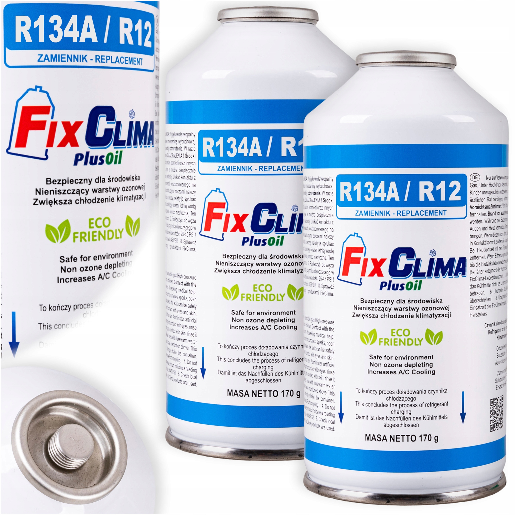 2x Plyn Pro Plnění Klimatizace Aut R134A Fix Klimy Chladící Médium