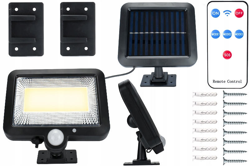 3xNAŚWIETLACZ SOLARNY STEROWANY PILOTEM OPRAWA LED Stopień ochrony IP IP65