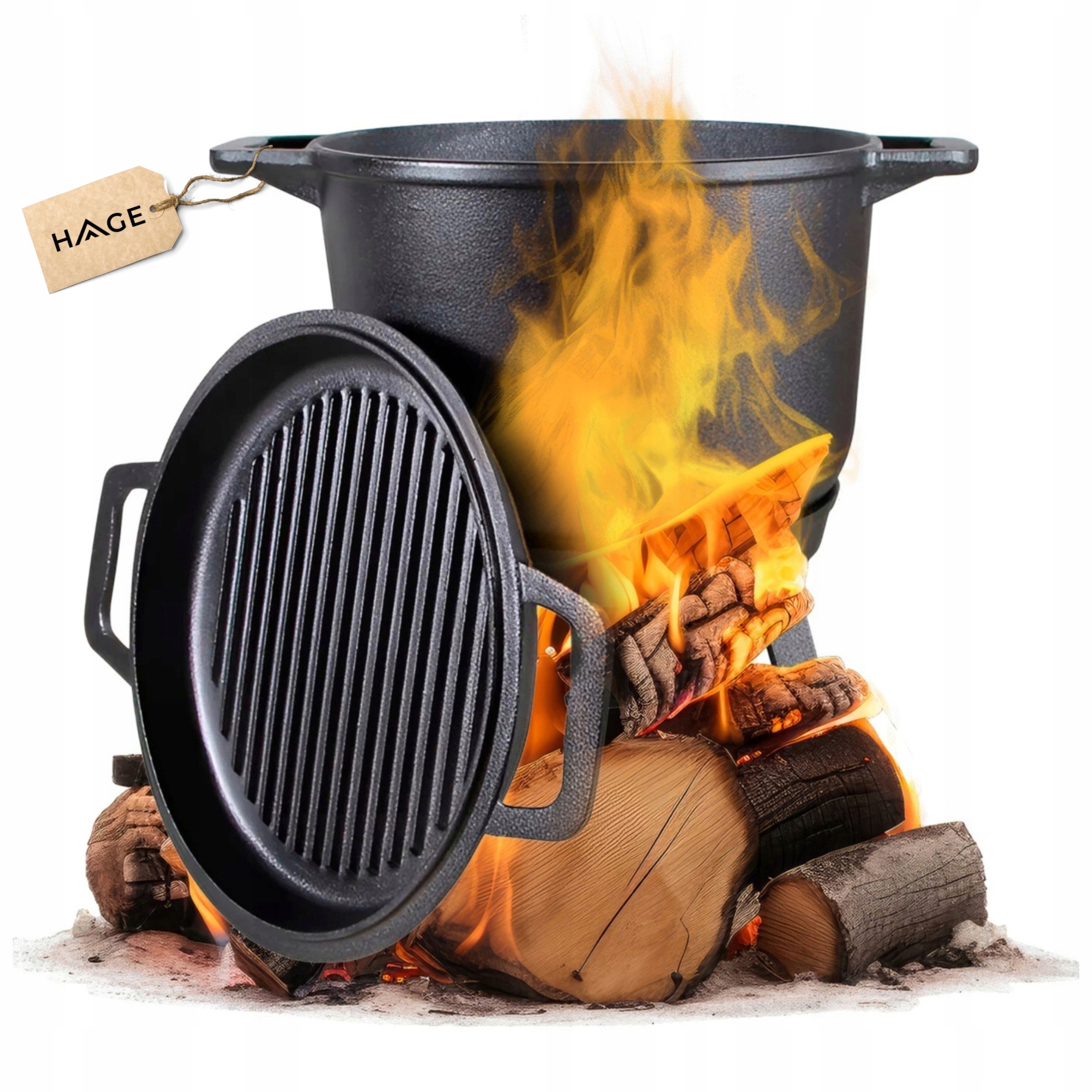 Litinový Kotlík S Pánví, Lovecký Hrnec, Maďarský, 8 L Na Ohniště, Gril