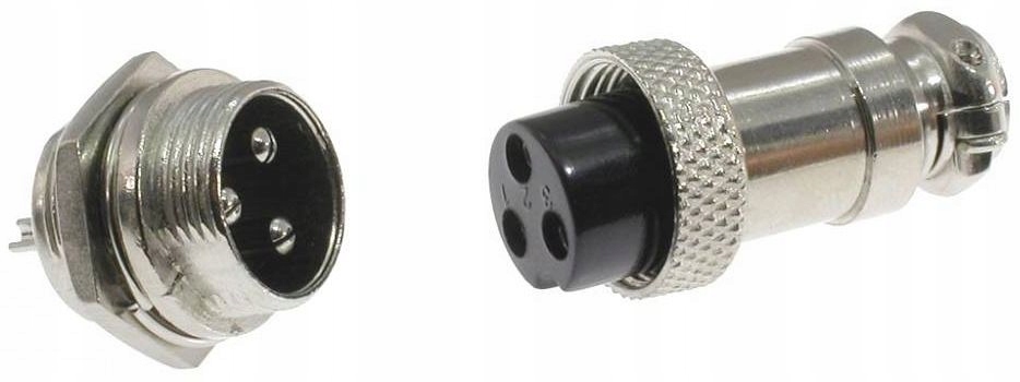 Gniazdo + wtyk na panel, C091 (GX16), 2 pin Kod producenta ZŁ C091/02