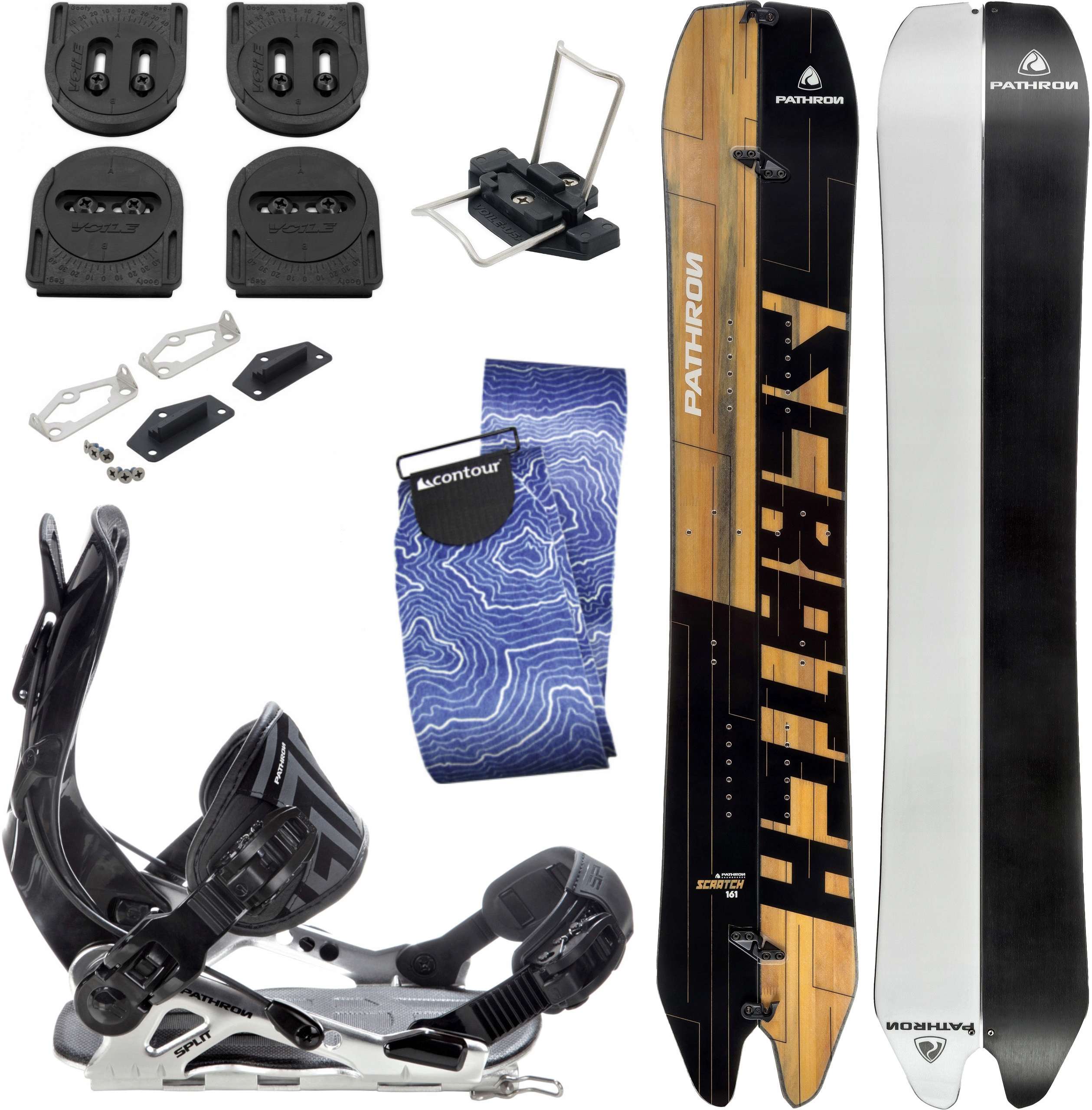 Zestaw Splitboard PATHRON Scratch Split 161cm + wiązania + voile + foki