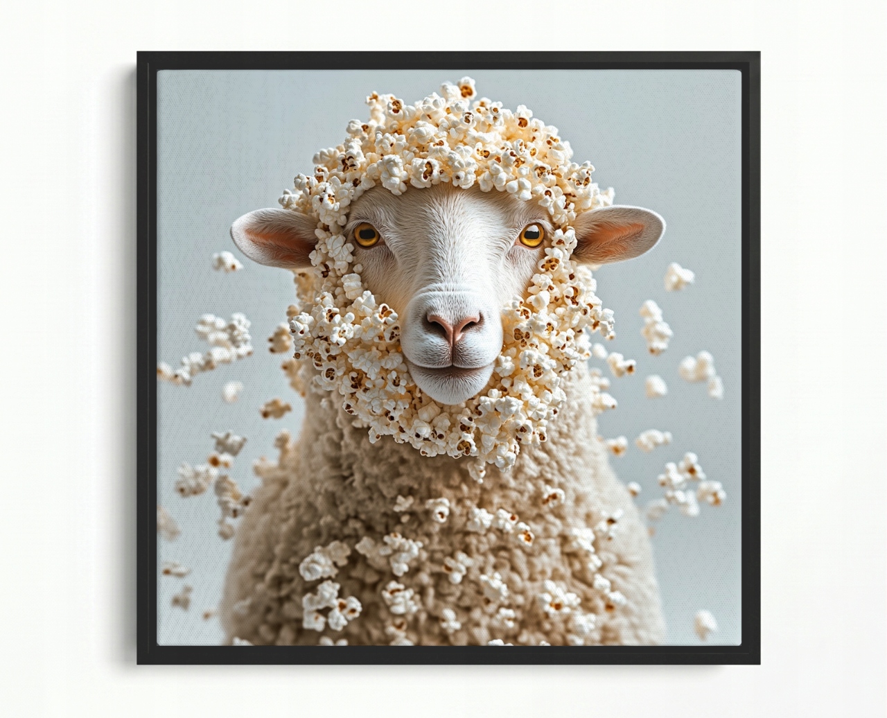 Obraz Rám American Box Grafika Portrét Zábavná Ovca Popcorn 60x60