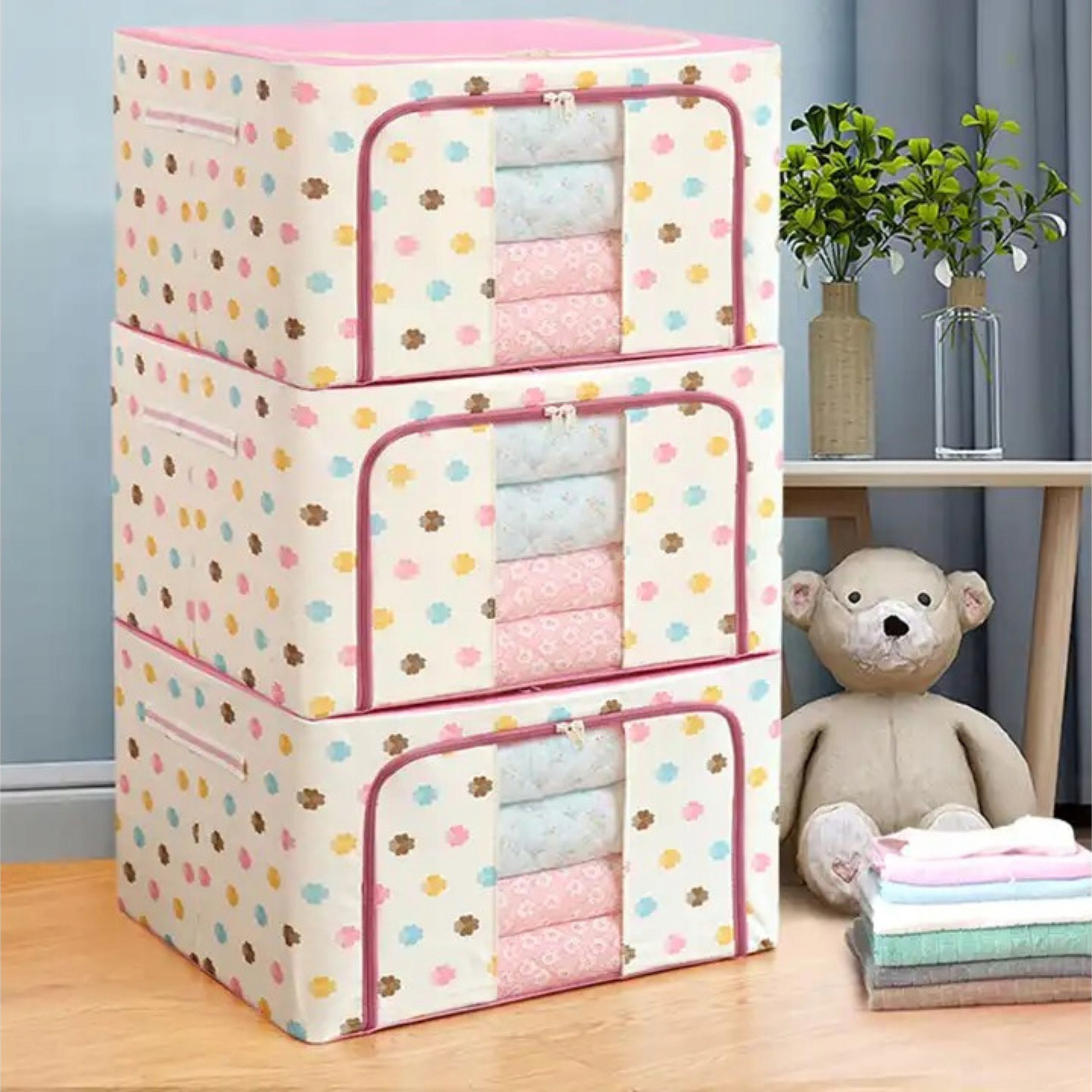 Pokrowiec na pościel ubrania kołdry ze stelażem pojemnik 60X42X40 100L Marka inna