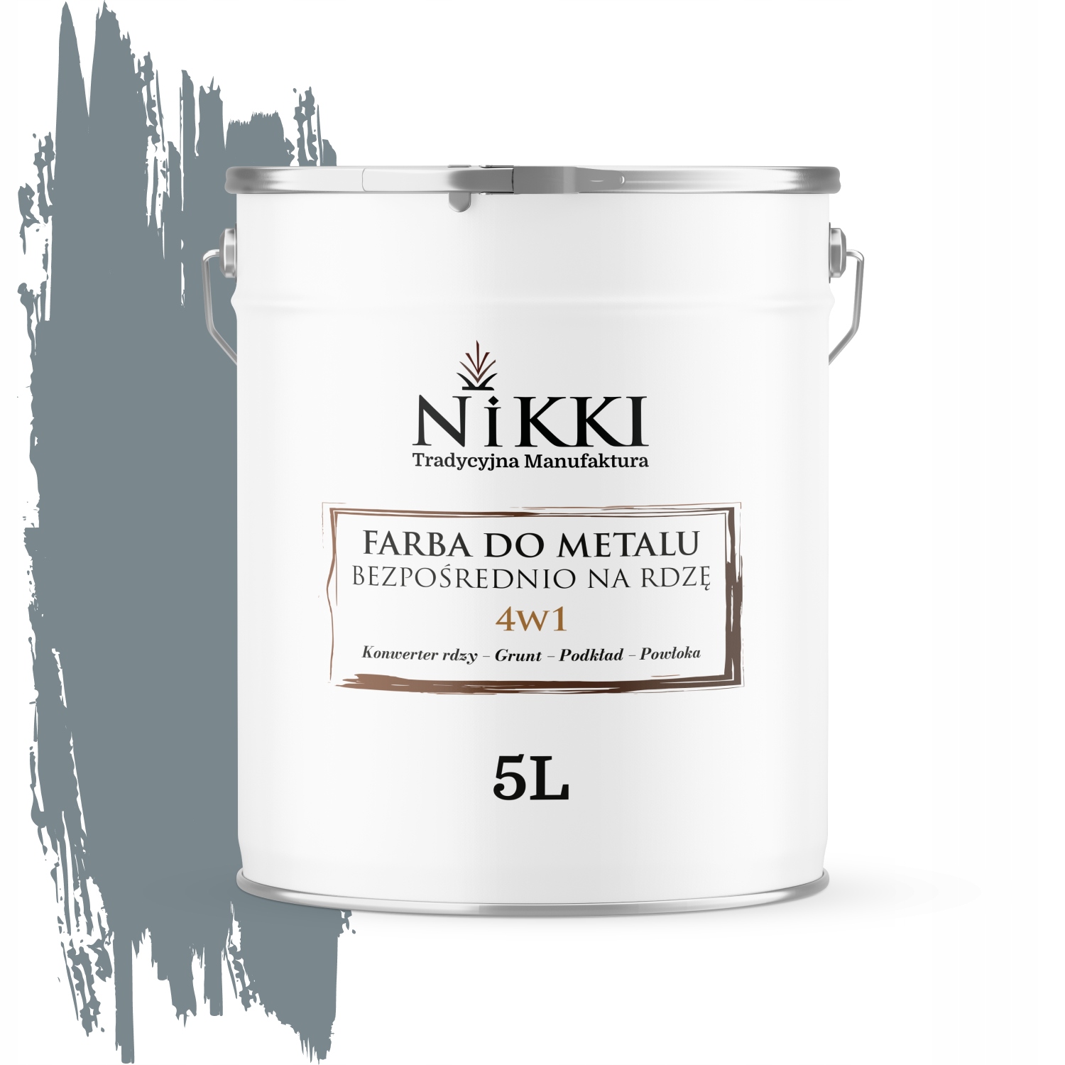 Farba Na Kov Priamo Na Hrdzu Pozinkovaná 4v1 Veverička Šedá Ral 7000 Lesk 5L