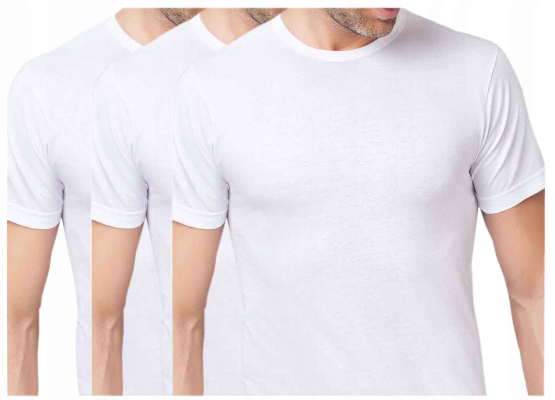 

3szt Podkoszulek męski Nottingham biały u-neck XL