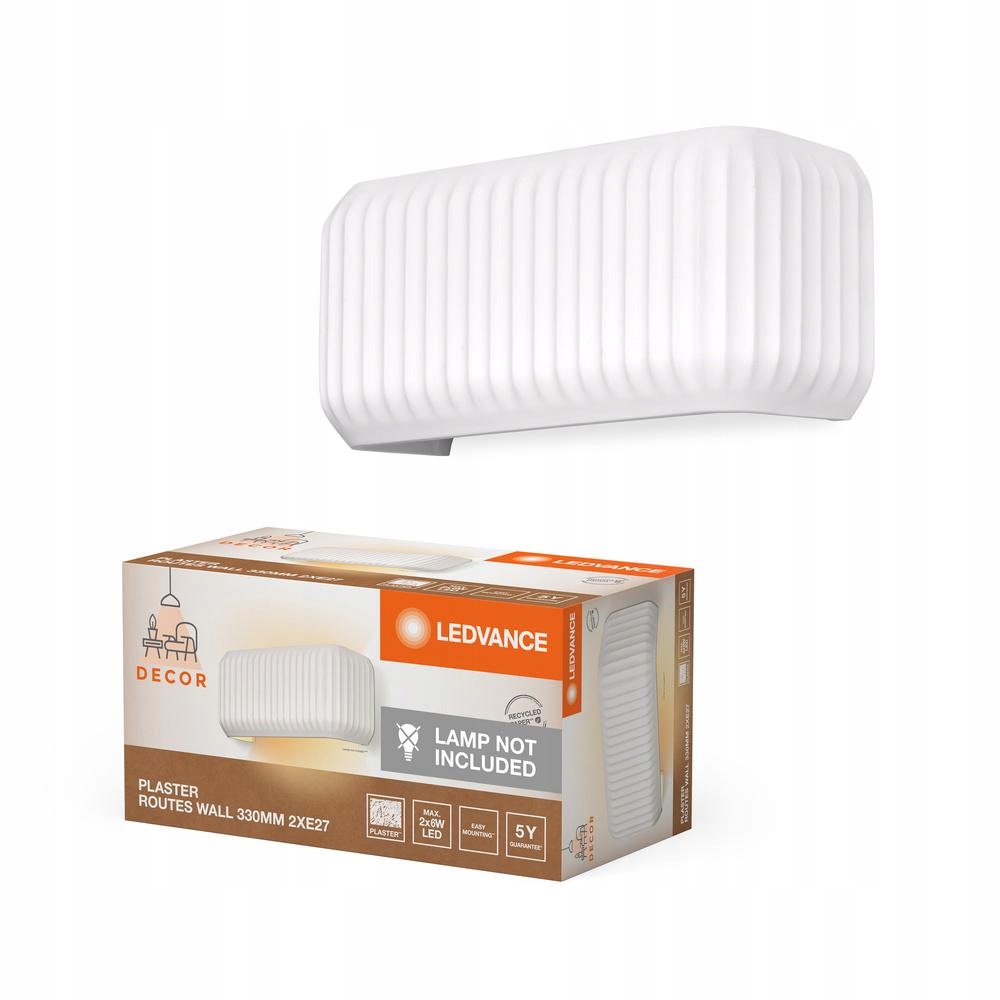 Nástenná lampa Dekoratívna nástenná lampa E27 Biela Dekorácia Ledvance