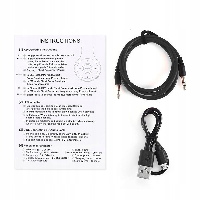 SŁUCHAWKI BEZPRZEWODOWE P47 BLUETOOTH 5.0 MIKROFON Mikrofon tak