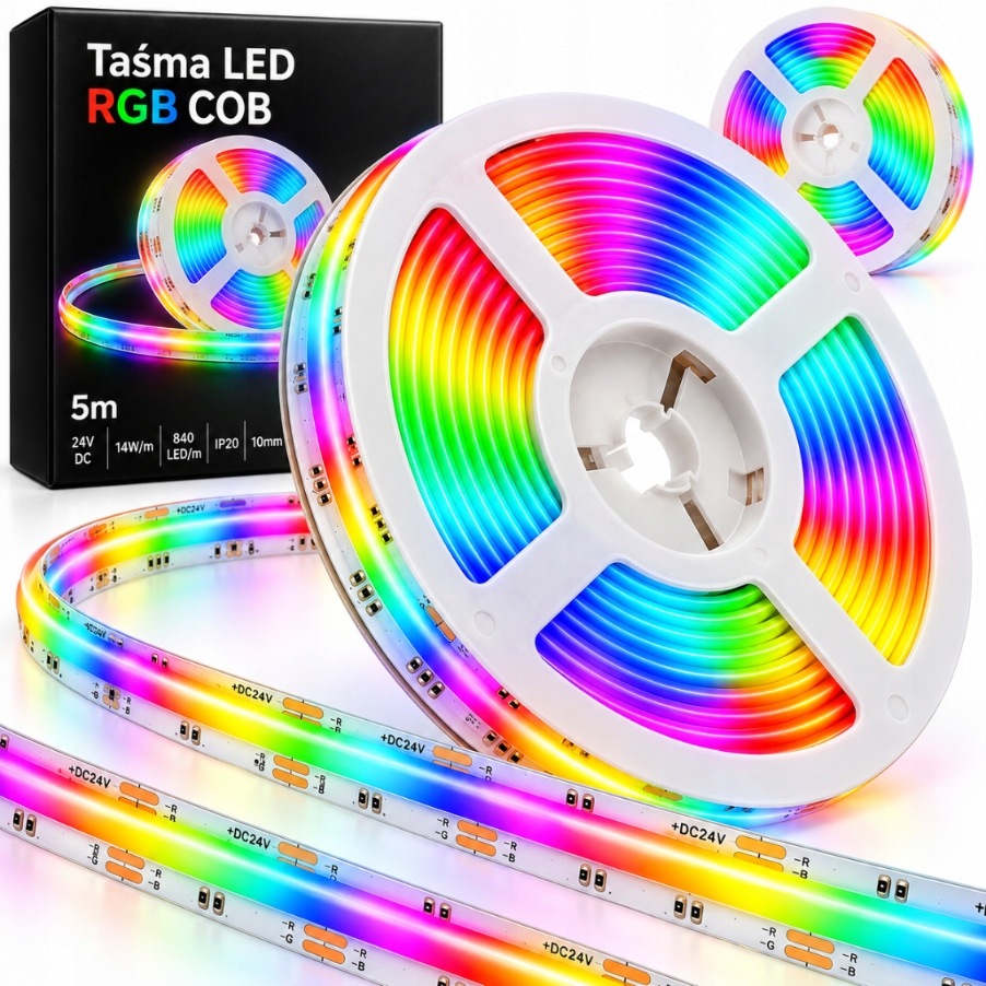 Barevné Led osvětlení Rgb Cob 5 m páska pro pokojový dům a interiérový nábytek