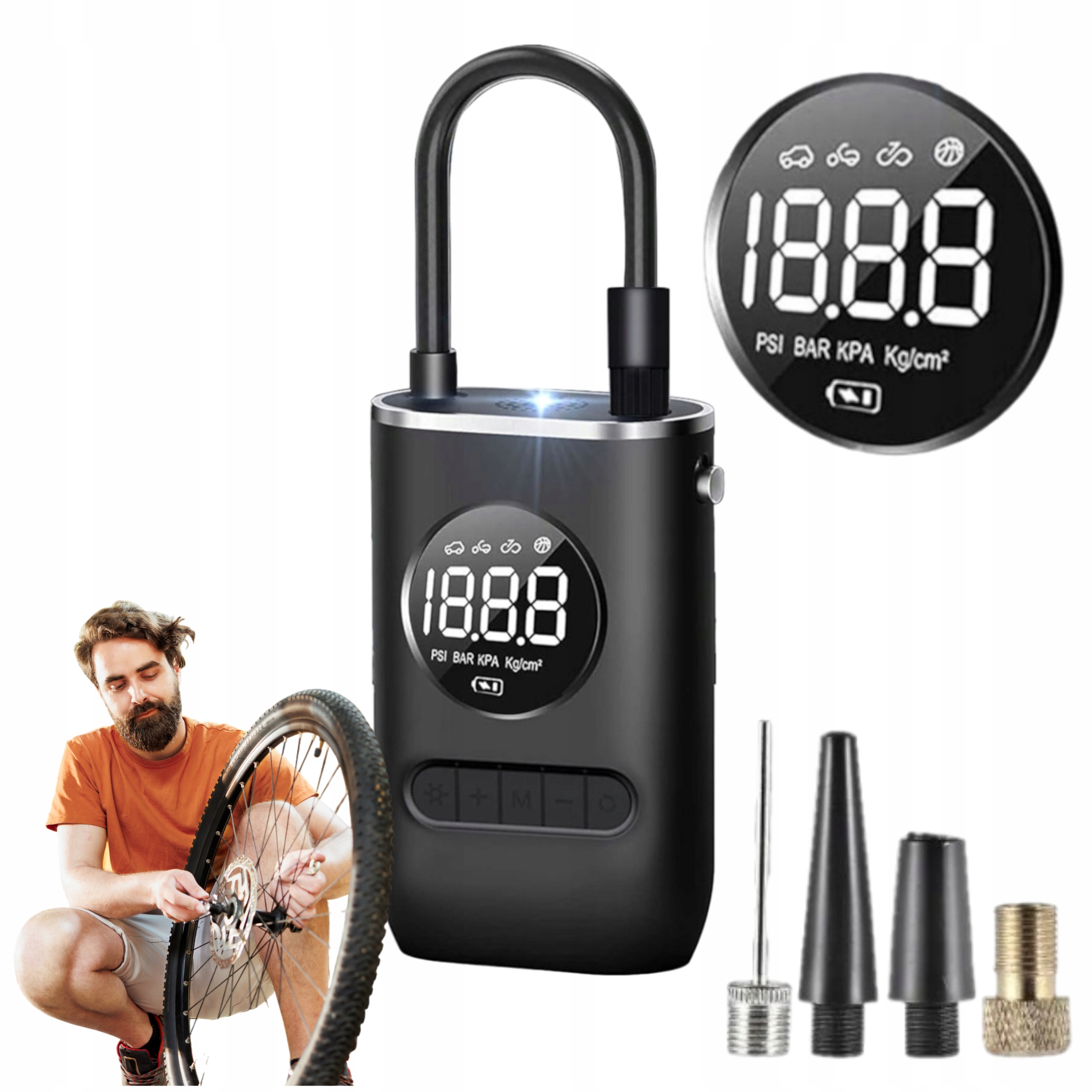 2w1 pompka elektryczna do kół kompresor samochodowy bezprzewodowy powerbank