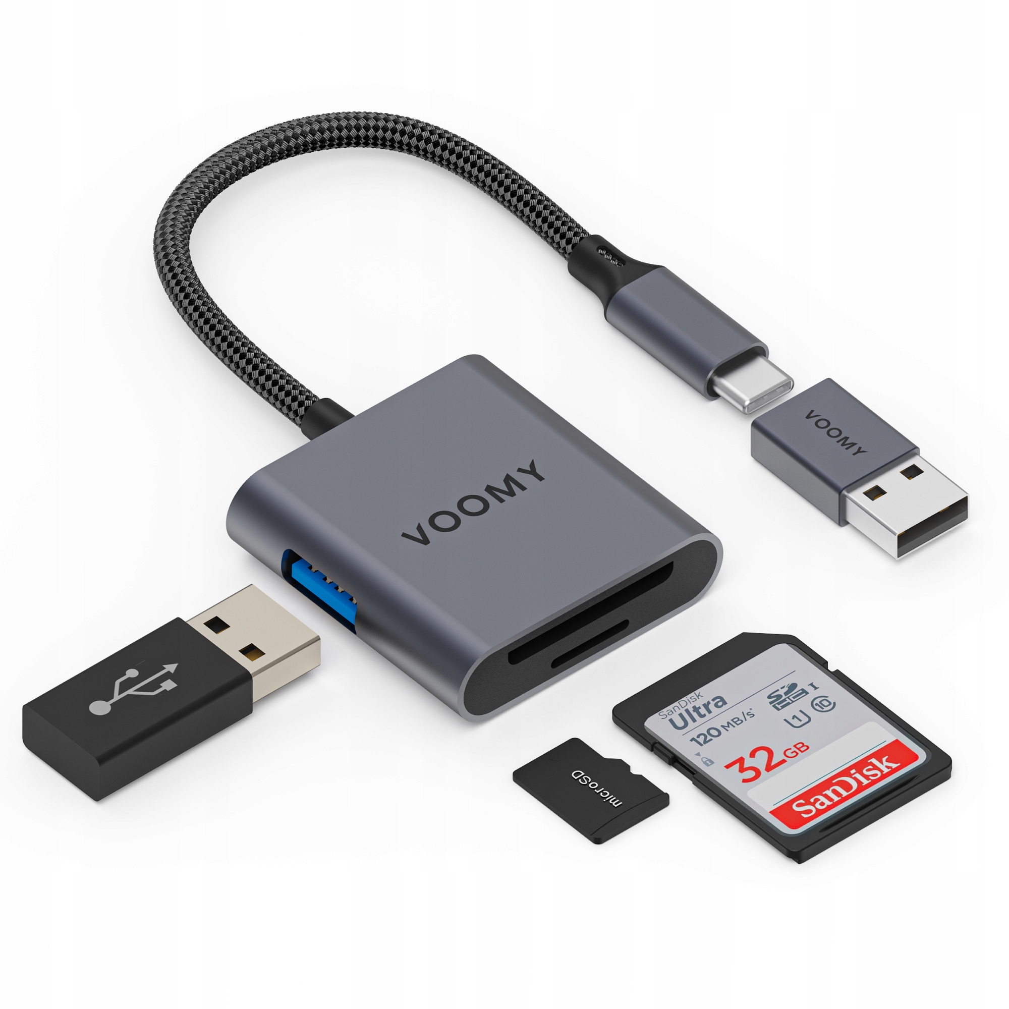 Voomy Connect H10 – czytnik kart Sd 3 w 1 (SD/microSD) Usb-a 2.0 480Mbps