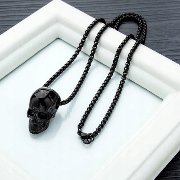 Czarny Wisiorek Męski Czaszka Marka Inna marka