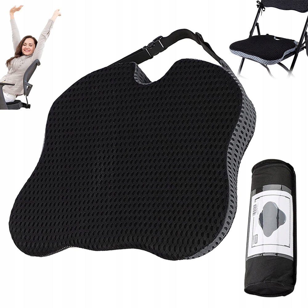 Poduszki Na Fotele Samochodowe Memory Foam Ergonomiczny Design 47X42X8CM