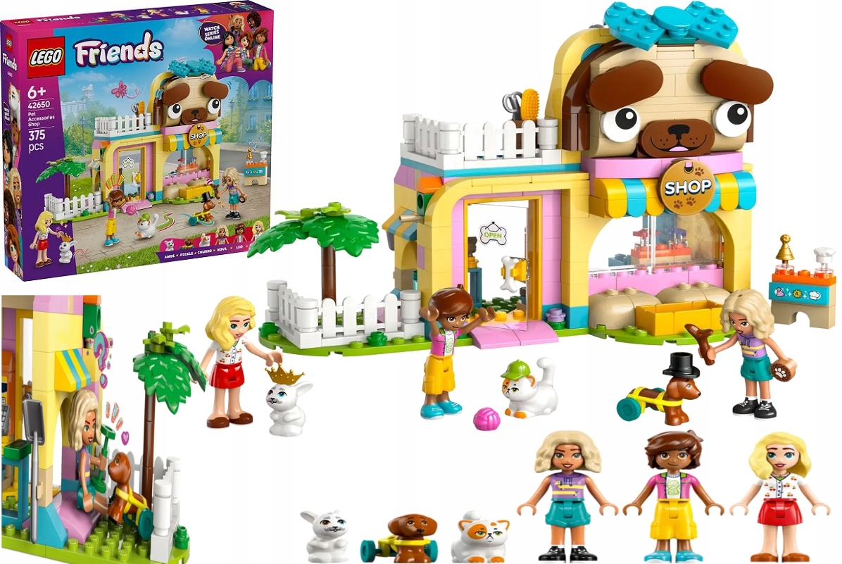 375 dílků stavebnice Lego Friends Obchod s doplňky pro zvířata 42650