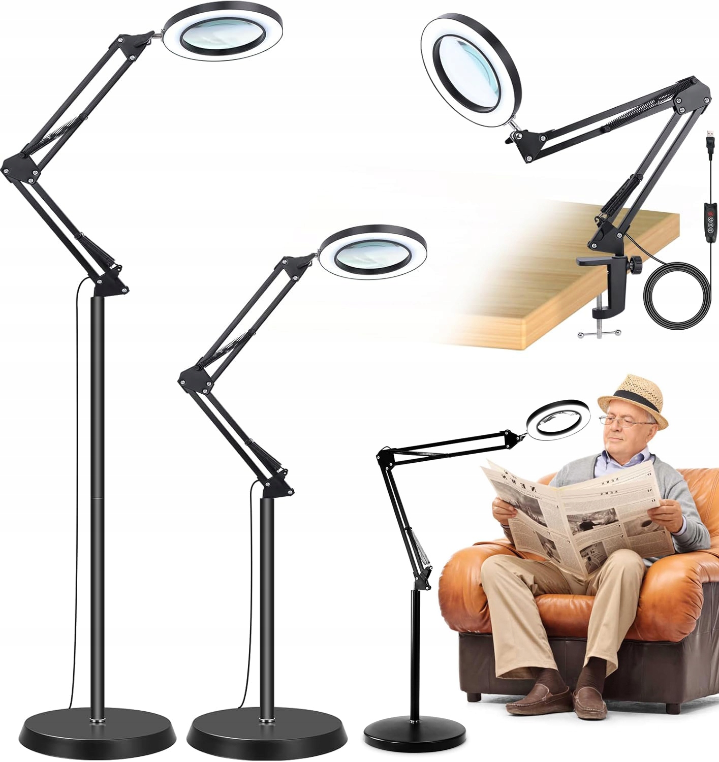 Servisní Lampa Led Lupa Sklo Kosmetická Stolní Lampa