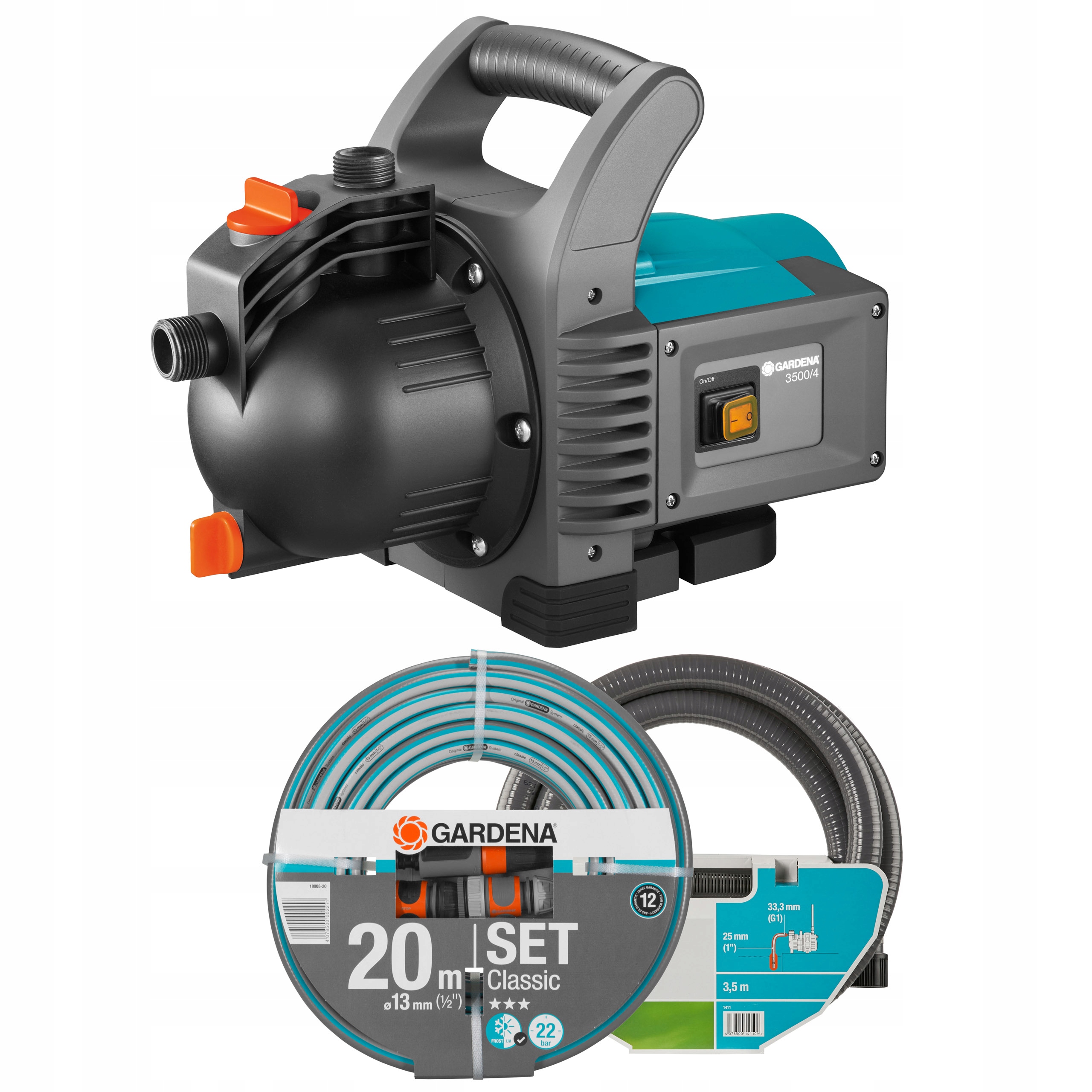 Gardena Pompa ogrodowa do deszczówki Gardena 800 W 1 l/h 3500/4 Zestaw