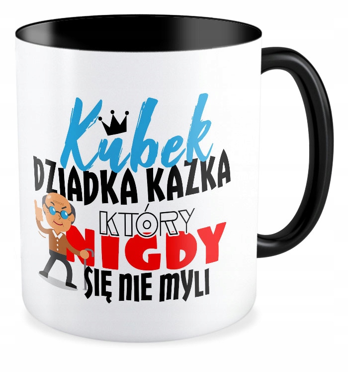 

Kubek czarny Dzień Dziadka Galeria Wzorów + Imię