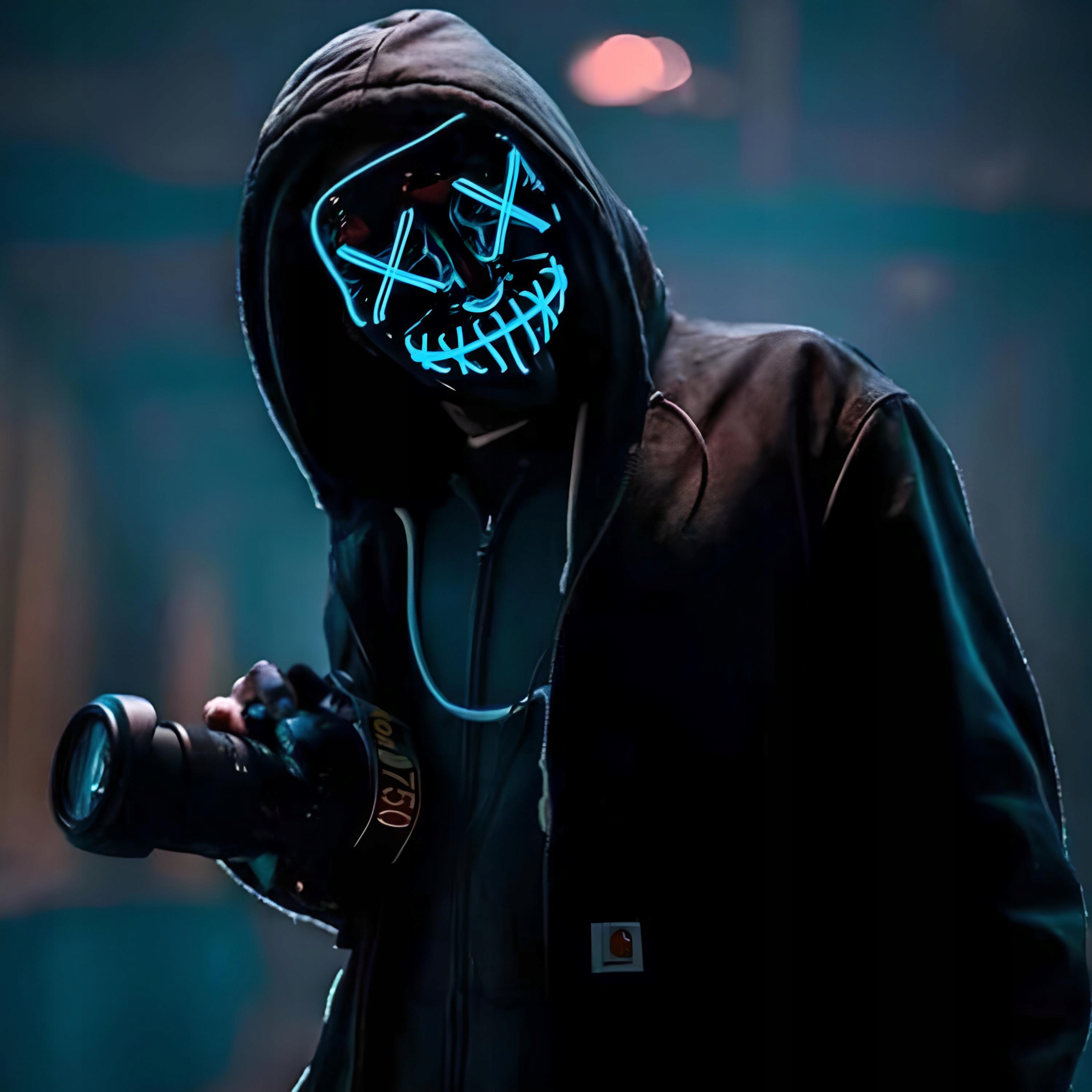 MASKA LED ŚWIECĄCA LEDOWA NA HALLOWEEN IMPREZĘ KARNAWAŁ PRZEBRANIE PURGE Rodzaj na twarz