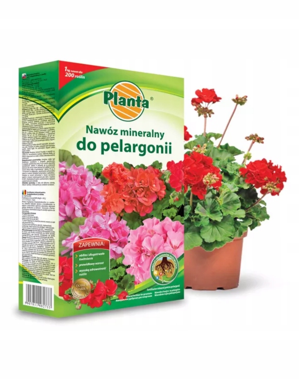 

Nawóz wieloskładnikowy do Pelargonii 1kg Planta
