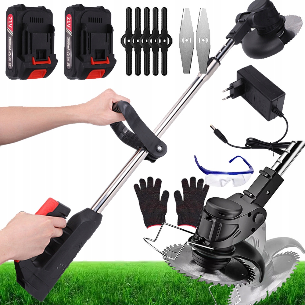 Elektrický Vyžínač Na Trávy 15 CM Křovinořez Zahradní Vyžínač 500W 2xAKU