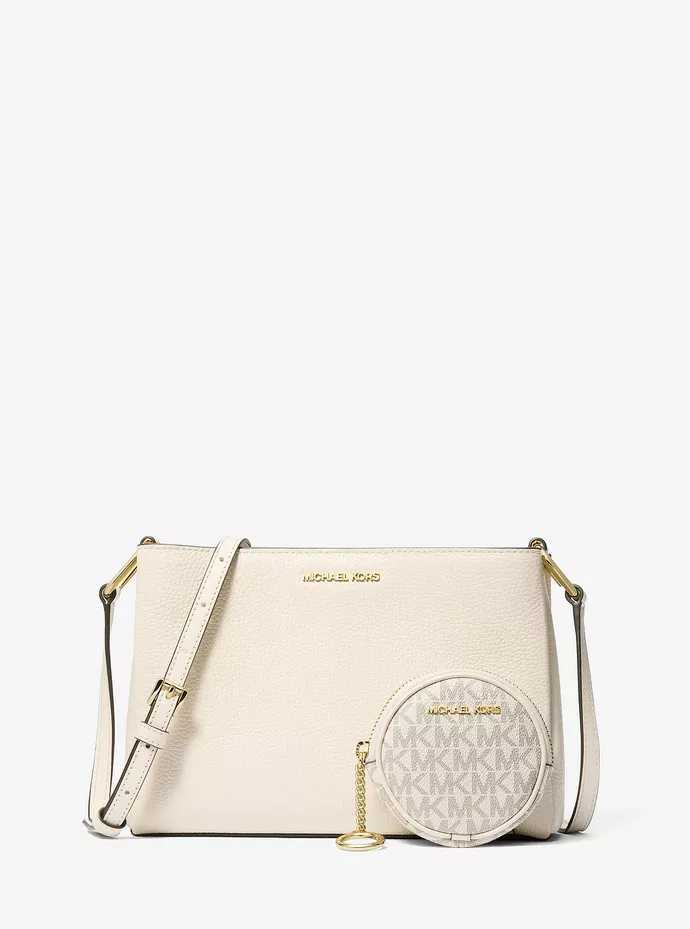 Michael Kors kožená crossbody s peněženkou v dárkovém balení mléčná
